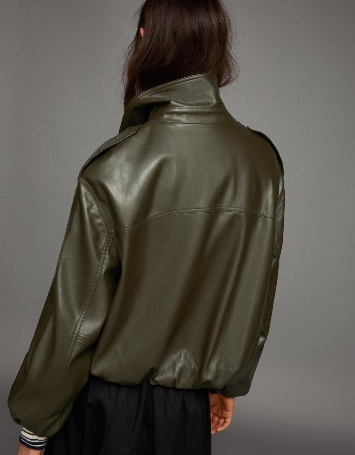 버쉬카 테크니컬 레더 벌룬 재킷 6656/718 KHAKI - 상세 이미지 5