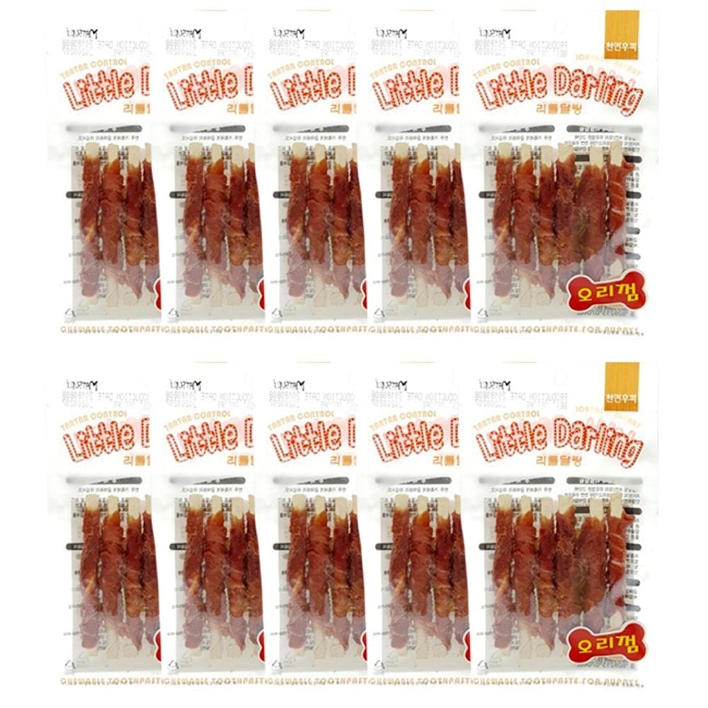 강아지 리틀달링 오리껌스틱 6개입 10P 개껌 간식 10개 - 메인 이미지