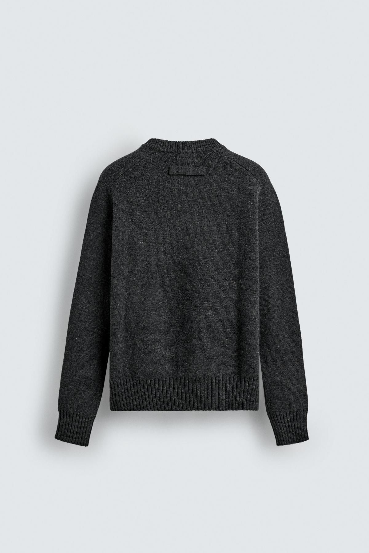 자라 더블페이스 라운드 울 니트 스웨터 2893/367 ANTHRACITE GREY 이미지 8