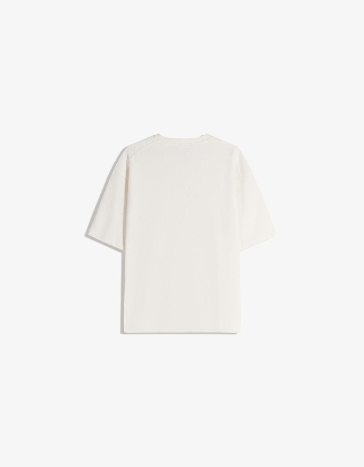 버쉬카 미니멀 오버핏 반팔 맨투맨 티셔츠 0919/478 OFF WHITE - 상세 이미지 3