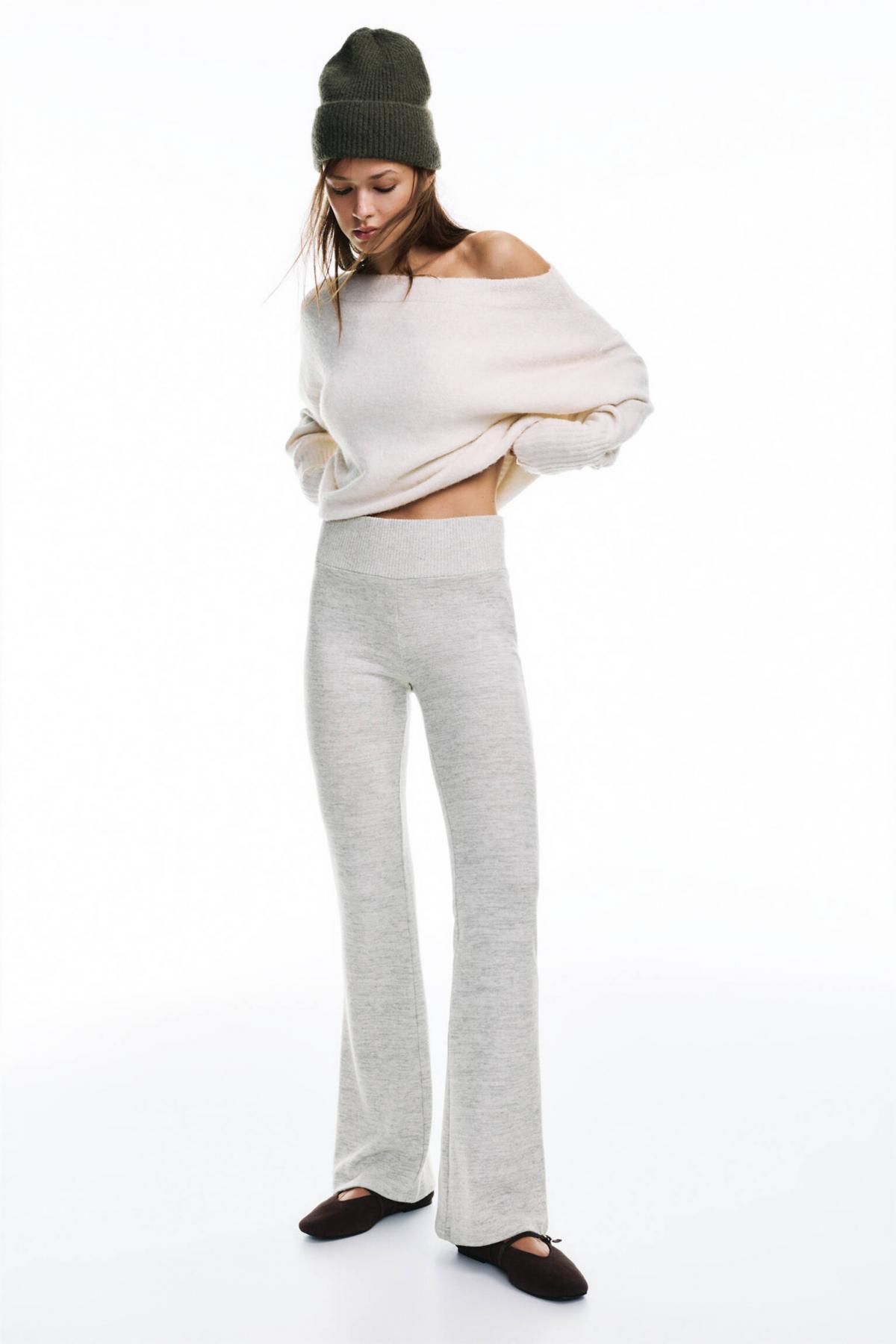 풀앤베어 소프트터치 플레어 니트 팬츠 3670/317 PALE MARL - 상세 이미지 2