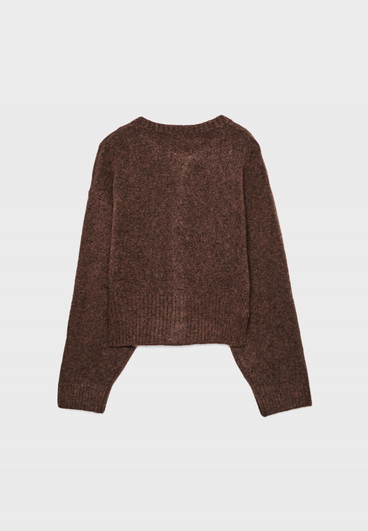 스트라디바리우스 와이드 슬리브 브라운 니트 카디건 1622/430 BROWN - 상세 이미지 2
