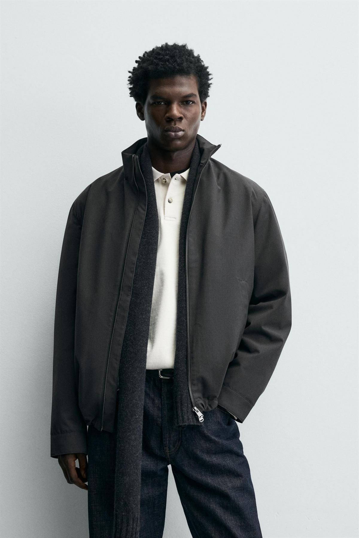 자라 테크니컬 레귤러핏 오버셔츠 집업 블랙 8281/281 ANTHRACITE GREY - 상세 이미지 3