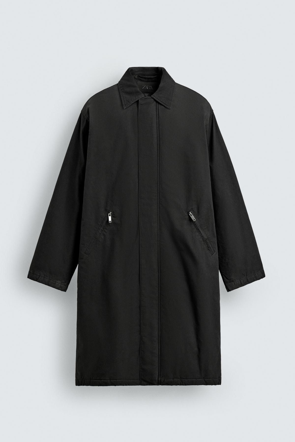 자라 테크니컬 블랙 데님 싱글 코트 7380/398 BLACK - 상품 이미지
