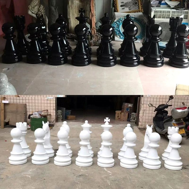 대형 체스말 조각품 흑 공원 유리섬유 선교사 블랙 화이트 중형 블랙 킹 88cm - 상세 이미지 3