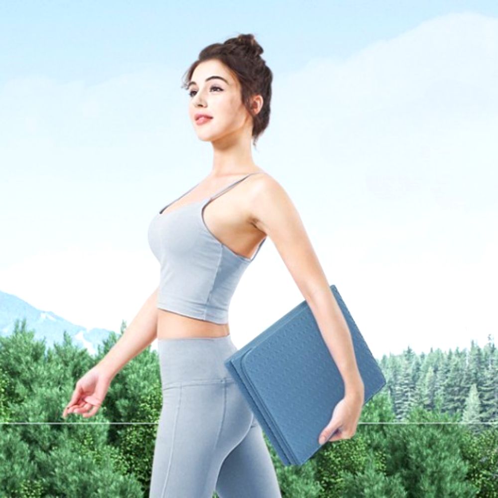 접는요가매트 홈트레이닝매트 TPE 얇은 안밀리는 6mm 쿠션 접이식 운동 매트리스 플랭크
