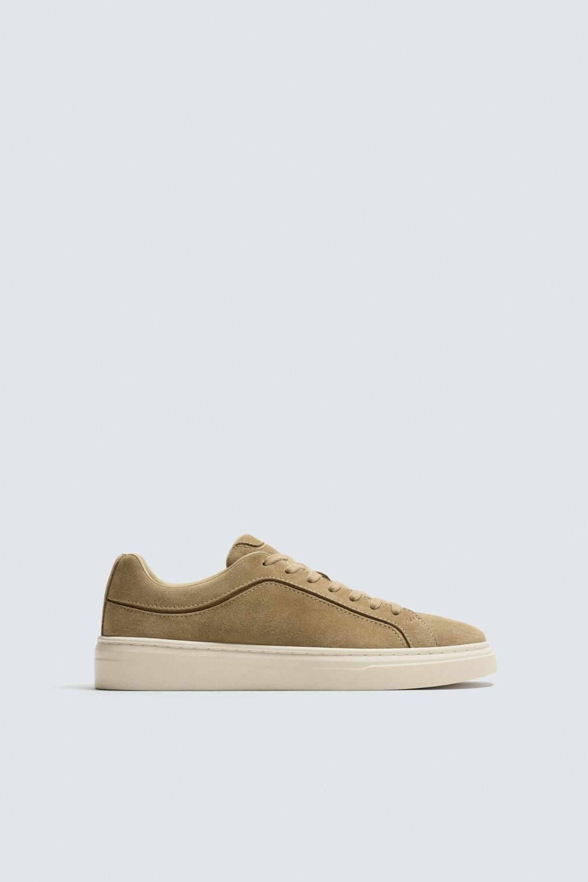 자라 스웨이드 가죽 베이직 로우탑 스니커즈 2207/720 SAND BROWN - 상품 이미지