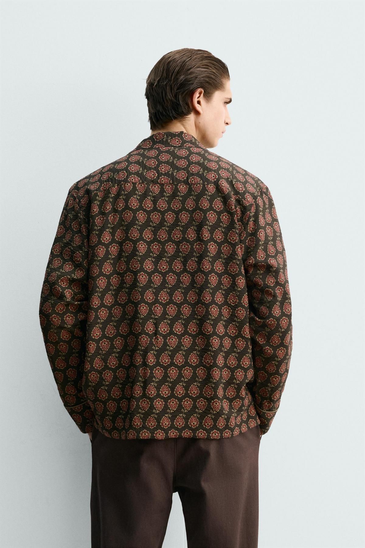 자라 페이즐리 프린트 릴랙스핏 긴팔 셔츠 9565/129 BROWN - 상세 이미지 4