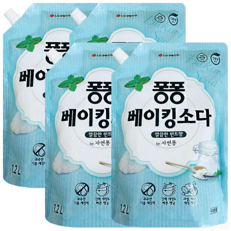 엘지생활건강 퐁퐁 베이킹소다 주방세제 리필 1.2L 4개