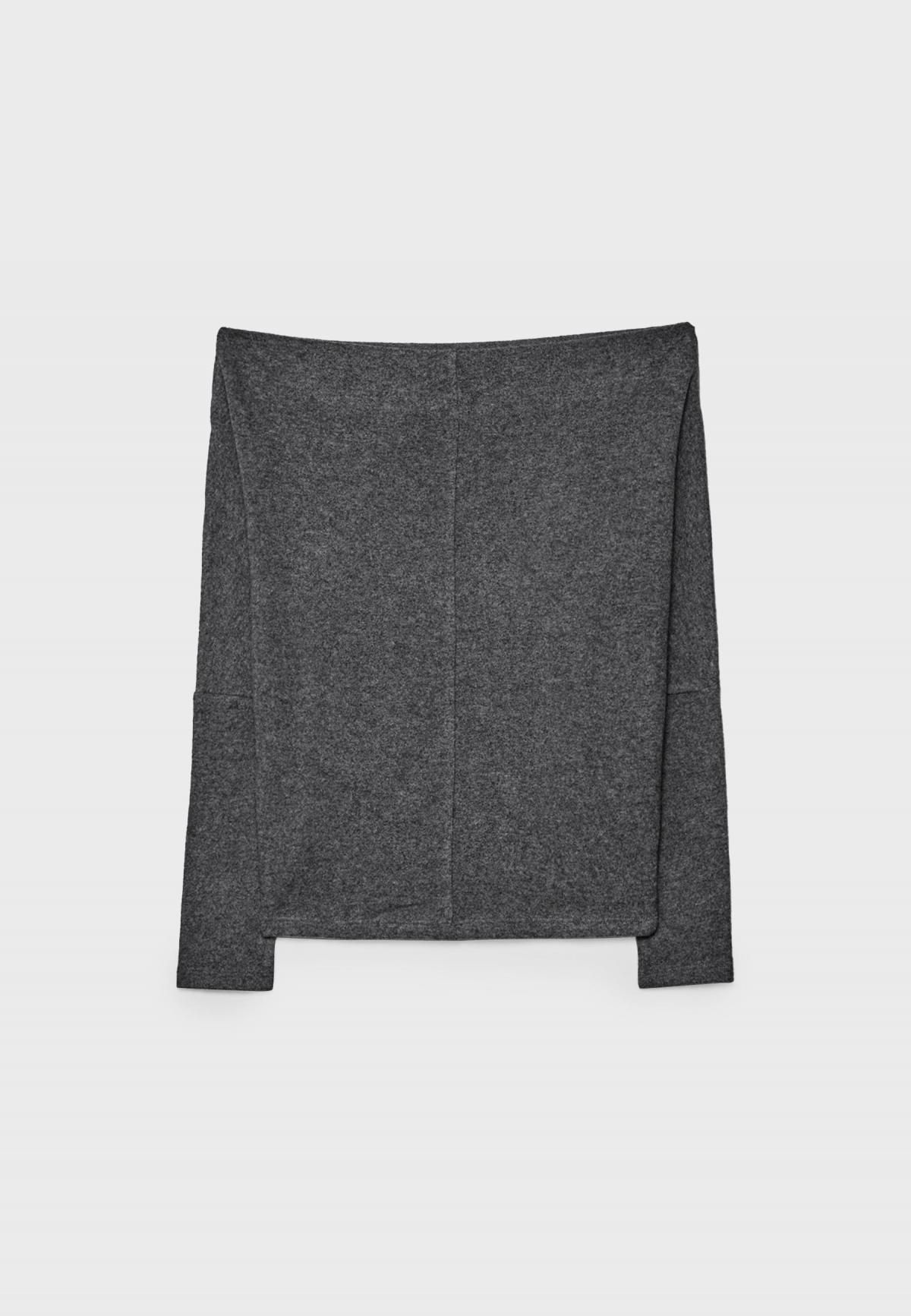 스트라디바리우스 스터드 디테일 보트넥 긴팔 티셔츠 2794/893 DARK GREY - 상품 이미지