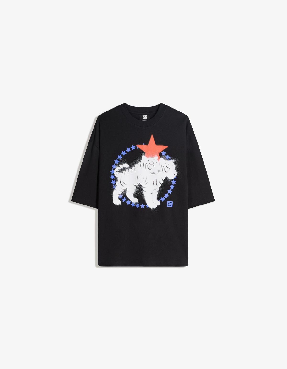 버쉬카 박시핏 프린트 반팔 티셔츠 블랙 8118/538 BLACK - 상세 이미지 3