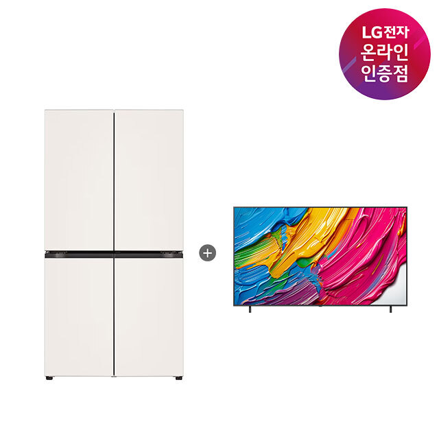 LG 디오스 오브제컬렉션 매직스페이스 냉장고 + LG QNED AI TV (T876MEE111 + 86QNED75AEA) 제품 이미지