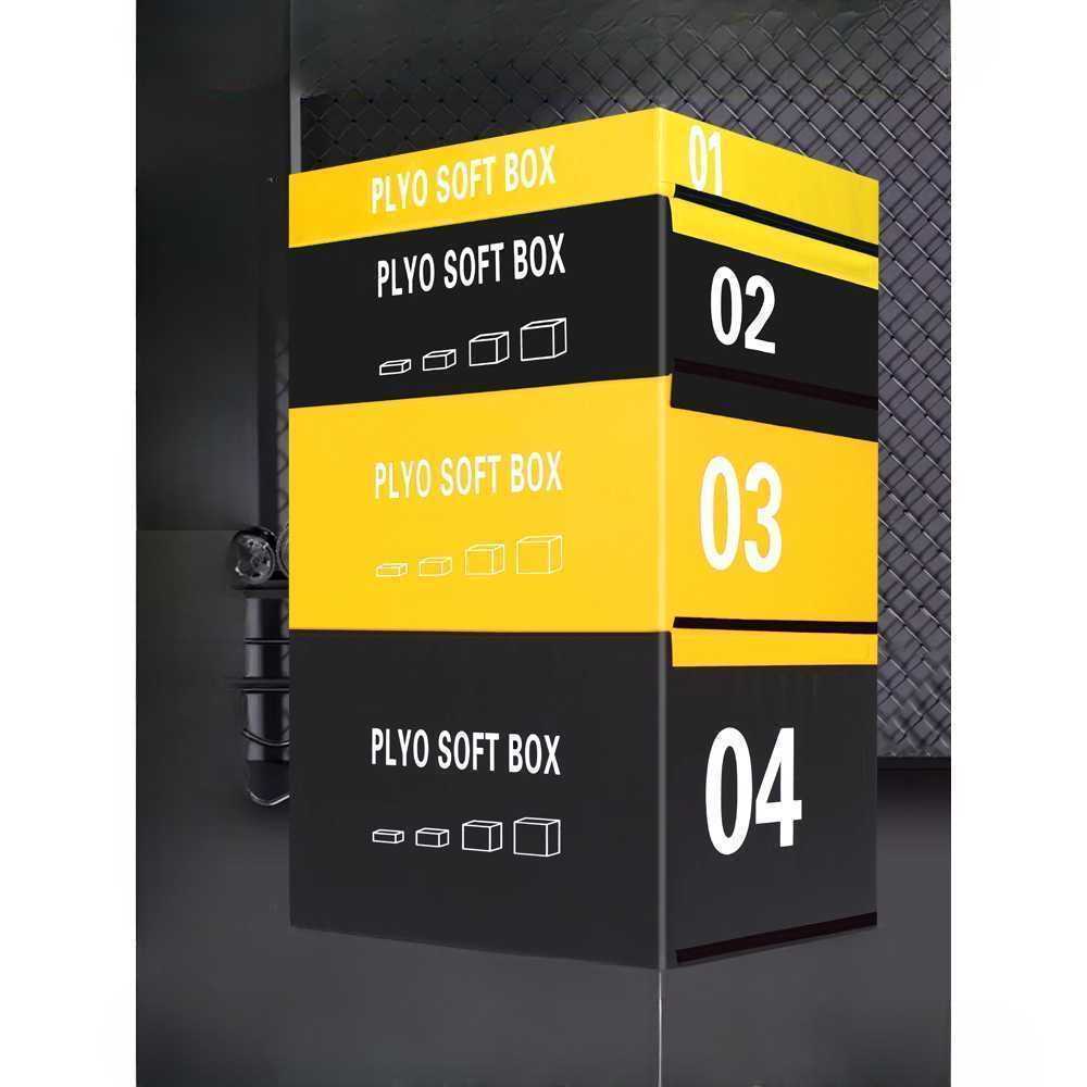 크로스핏 점프박스 운동 점프 훈련 plyo 점프 스텝 25kg 옐로우블랙 - 상품 이미지