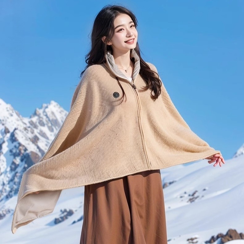 발열망토 휴대용 온열 난방 망토 보온 담요 전기담요 이불 물세탁가능 - 상품 이미지