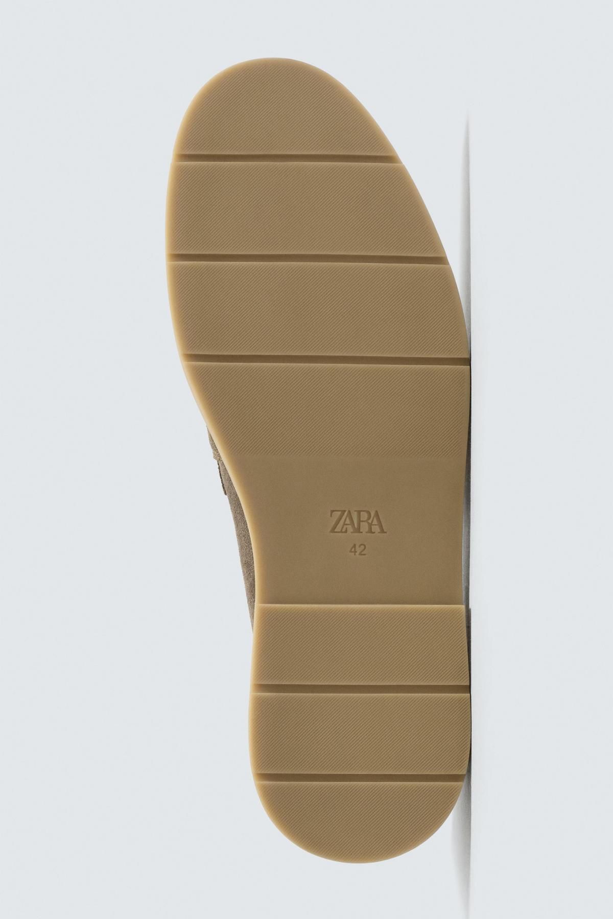 자라 테크니컬 스웨이드 캐주얼 페니 로퍼 2624/620 TAUPE GREY - 상세 이미지 4