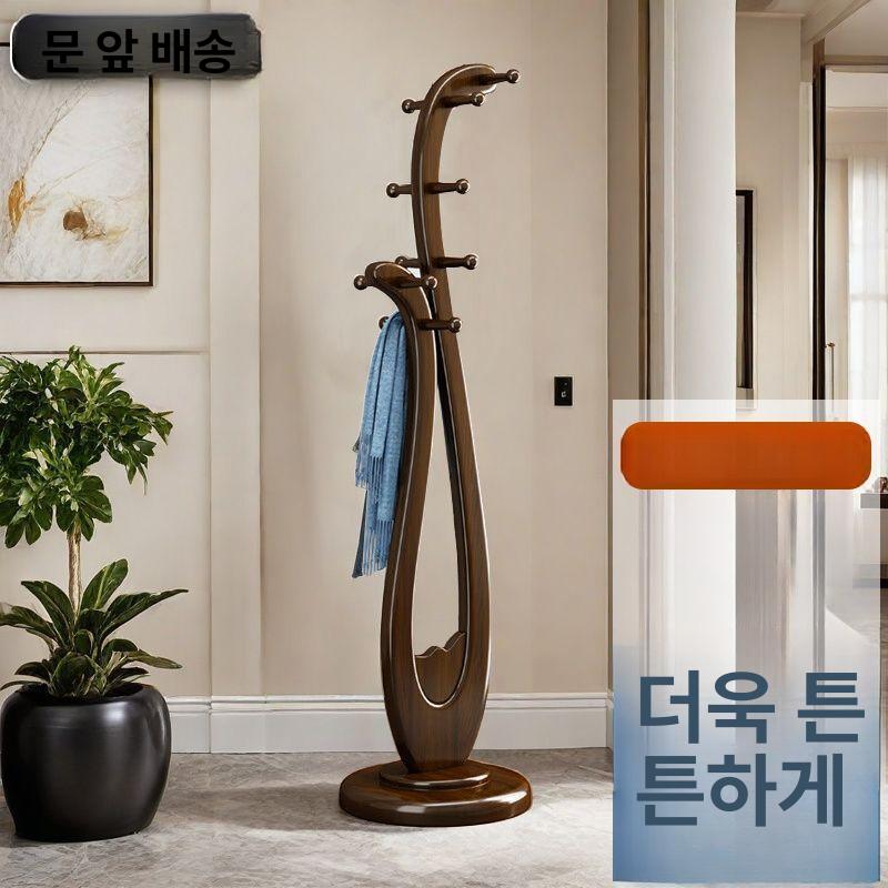 비파모양 원목 옷걸이 행거 스탠드 옷가게 드레스룸 두꺼운 월넛 2.2cm - 상세 이미지 2