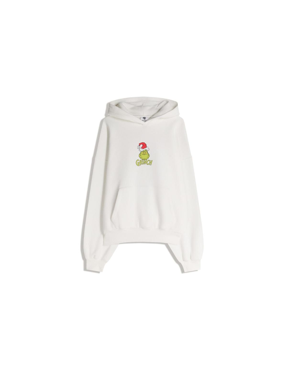 버쉬카 오버핏 화이트 그린치 프린트 후드티 0857/213 OFF WHITE - 상품 이미지