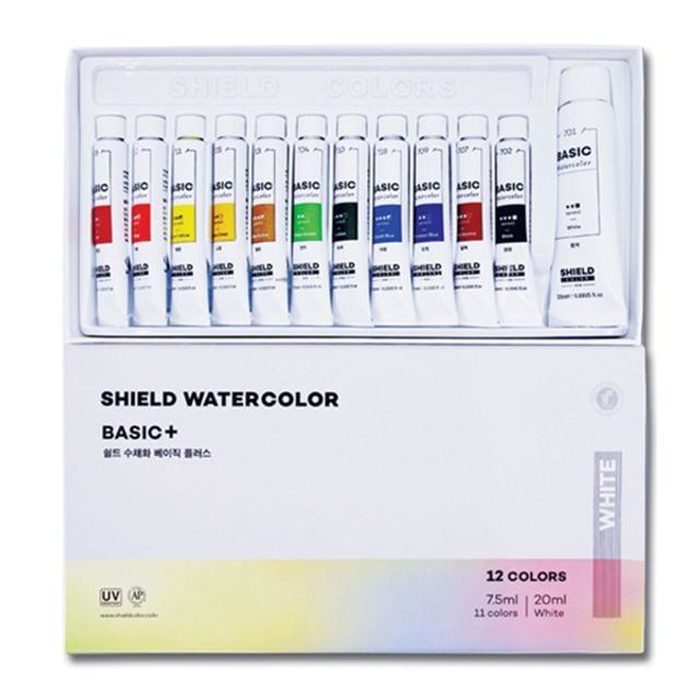 쉴드 베이직플러스 수채물감학생용 7.5ml 12색 -49486 - 상품 이미지