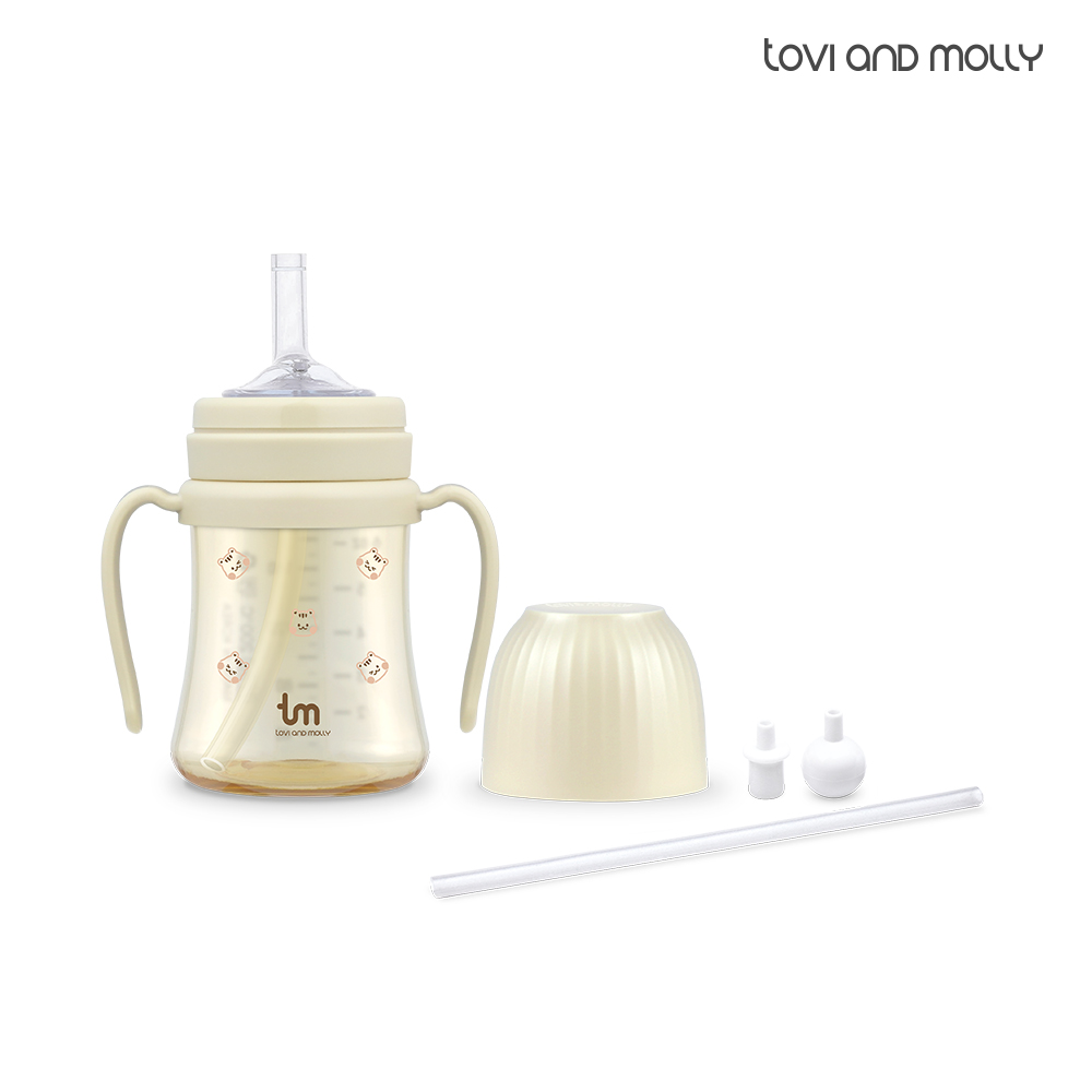 [토비앤몰리] 아기 유아 어린이집 자기주도 추 빨대컵 돗바니 돗람이 180ml