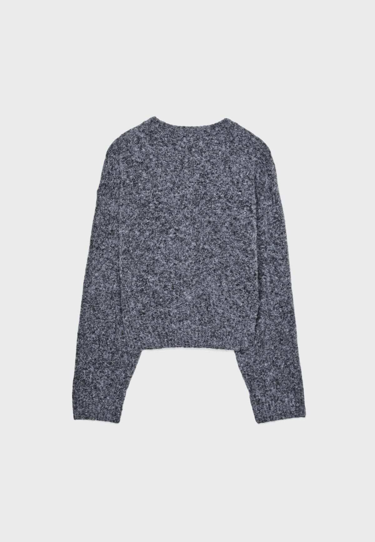 스트라디바리우스 와이드 슬리브 라운드넥 니트 가디건 1622/430 DARK GREY - 상세 이미지 3