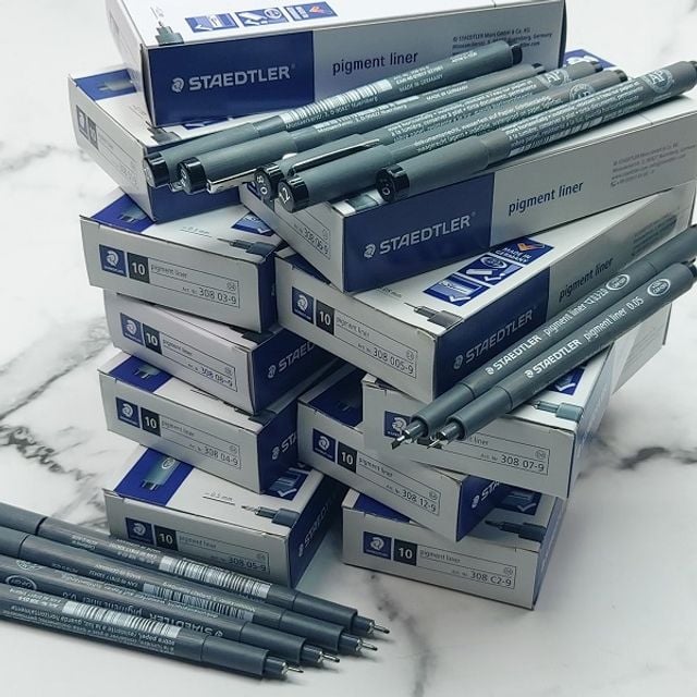스테들러 Fineliner pigment liner Black 12종 1다스 0.1mm 01-9 - 상품 이미지