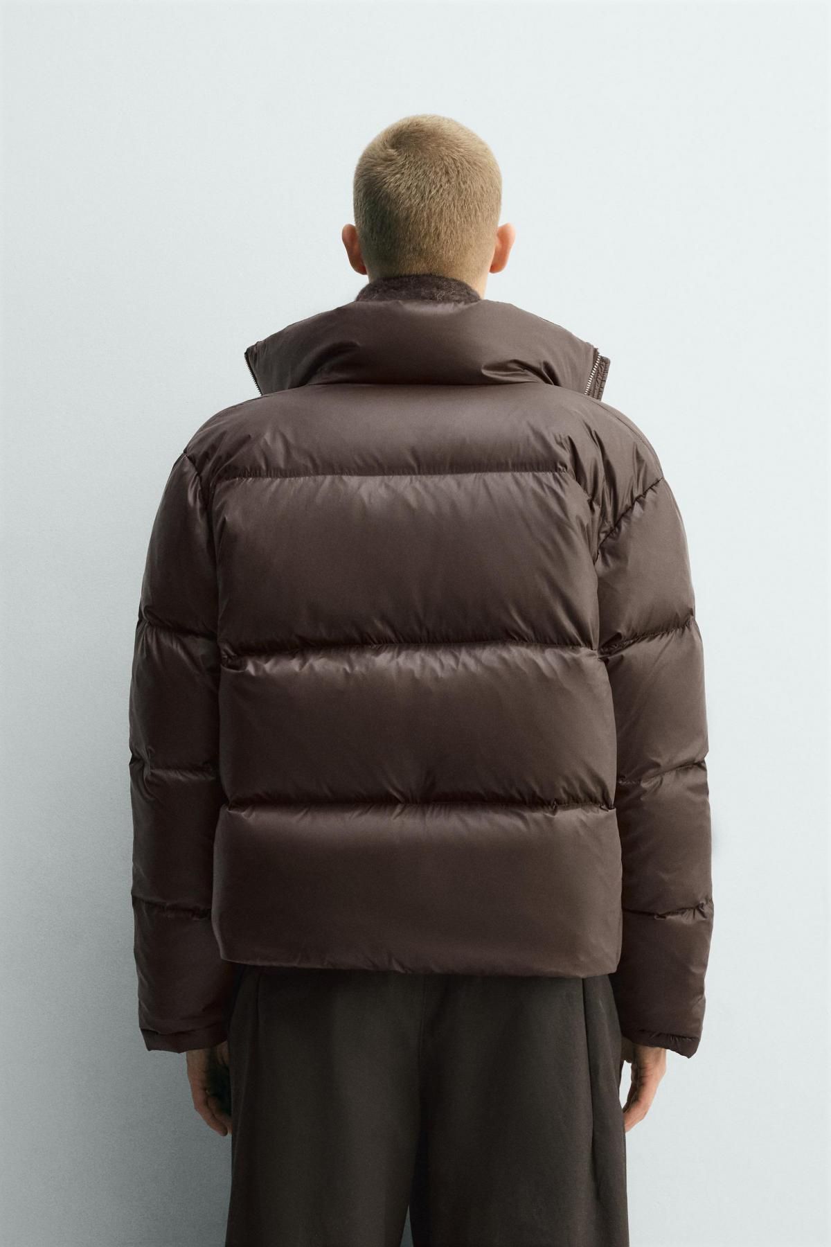 자라 테크니컬 다운 페더 패딩 재킷 브라운 3286/318 BROWN - 상세 이미지 4