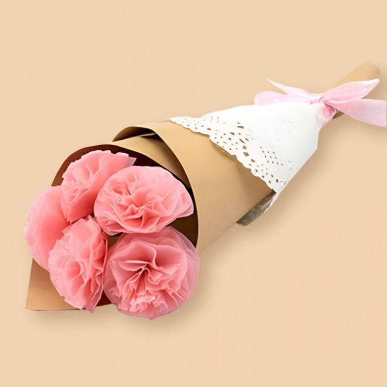 DIY 종이꽃 꽃다발 만들기 키트 졸업식 선물 연핑크 - 상품 이미지