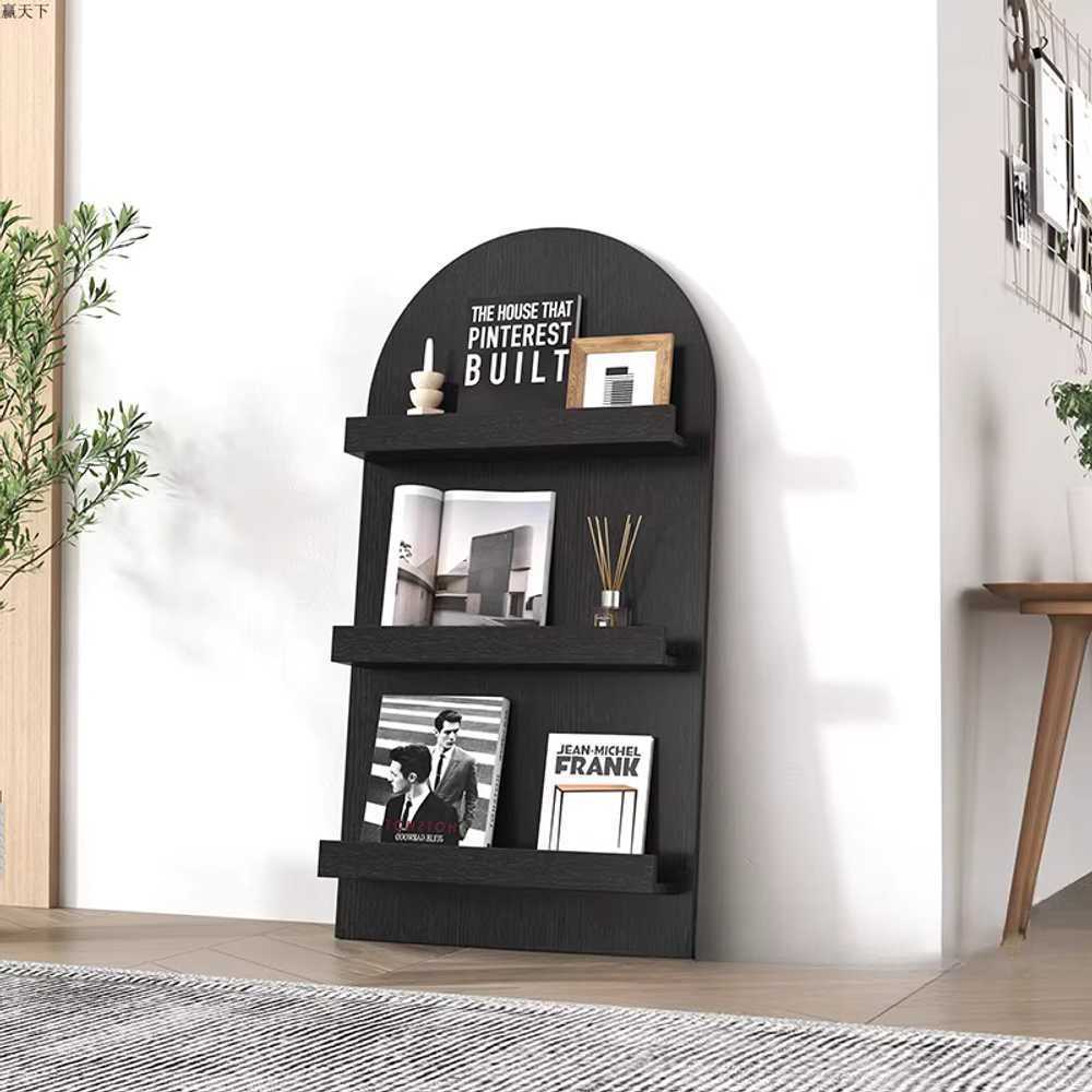 잡지꽂이 거치대 원목 북스탠드 인테리어 진열 선반 60x140cm 4단 화이트 - 상세 이미지 5