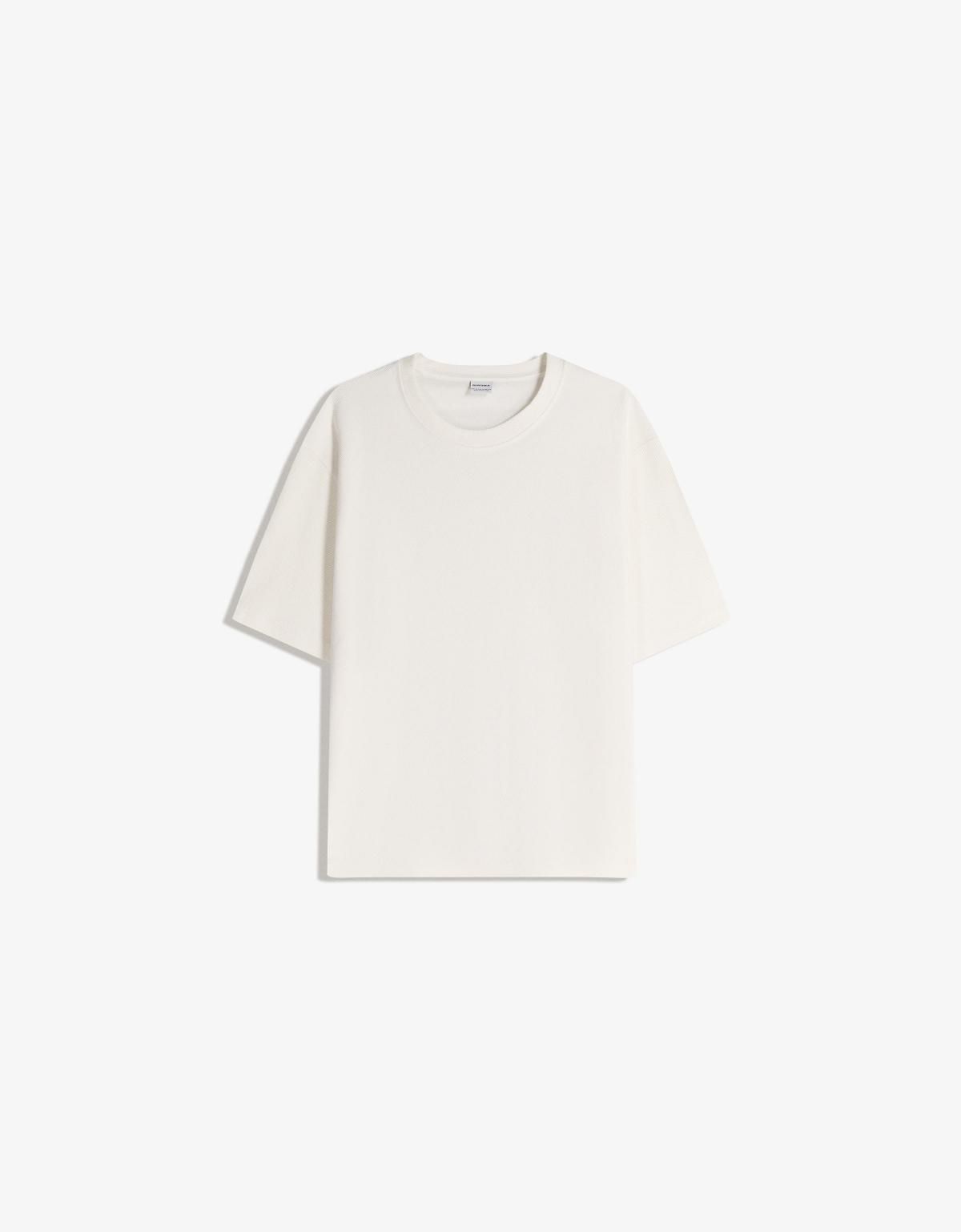 버쉬카 미니멀 오버핏 반팔 맨투맨 티셔츠 0919/478 OFF WHITE - 상세 이미지 2