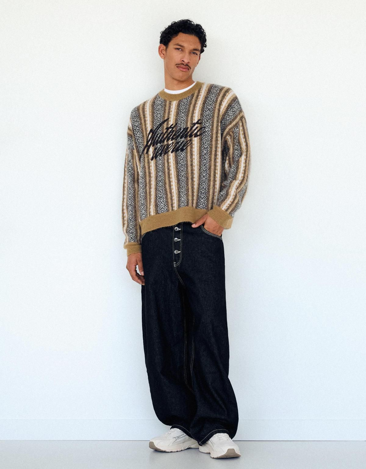 버쉬카 빈티지 스트라이프 니트 스웨터 7350/663 BROWN 이미지 6