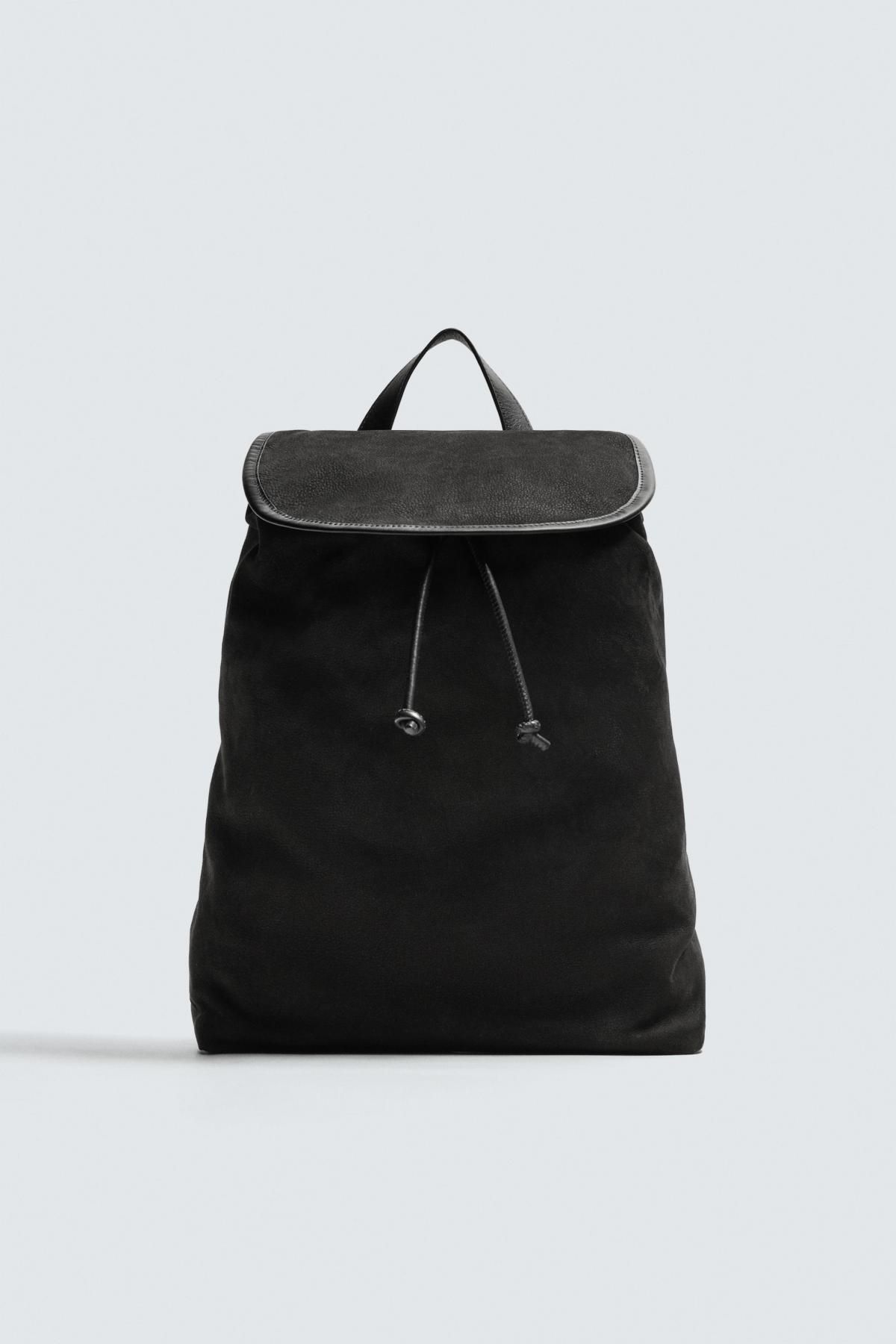 자라 프리미엄 스웨이드 블랙 백팩 3270/620 BLACK - 메인 이미지