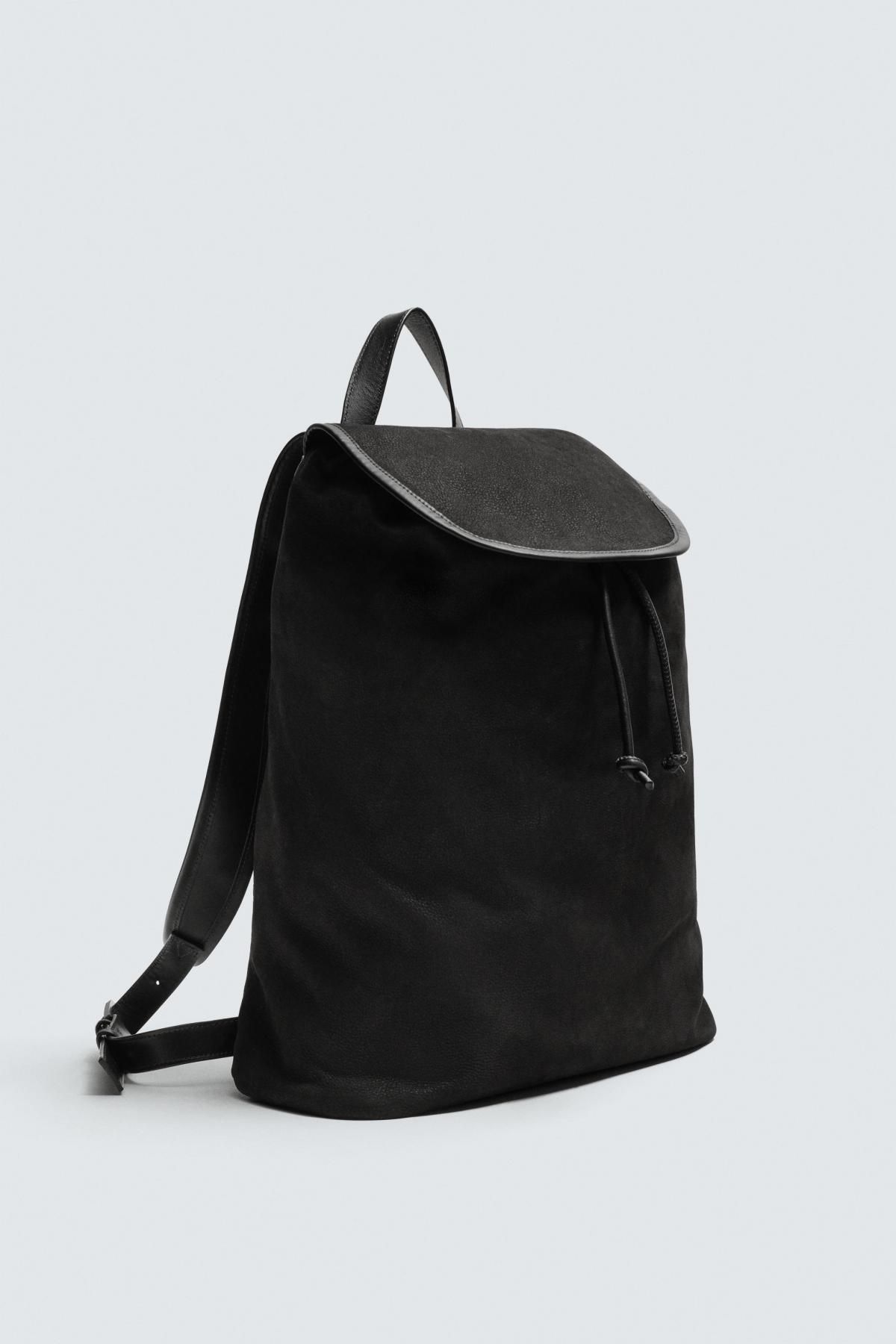 자라 프리미엄 스웨이드 블랙 백팩 3270/620 BLACK - 상세 이미지 2