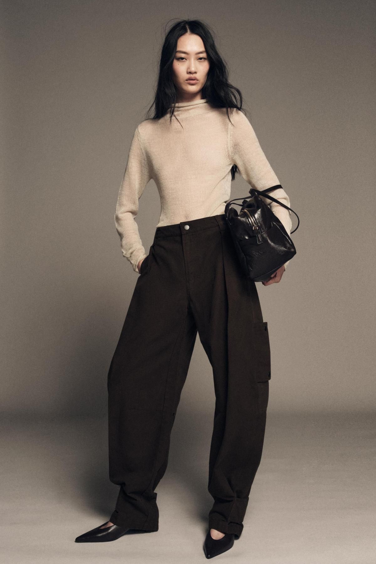 자라 테크니컬 벌룬 카고 와이드 팬츠 0340/248 BROWN - 상세 이미지 2