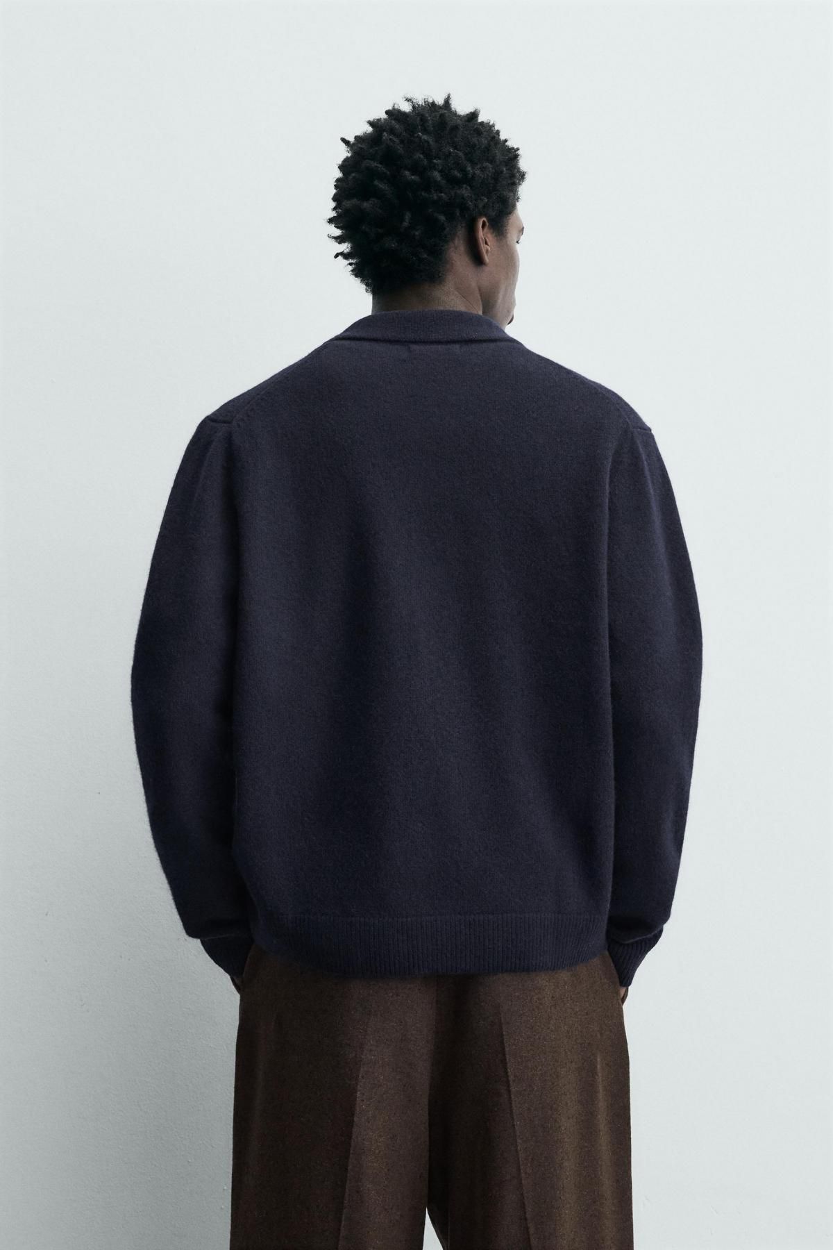 자라 프리미엄 울 레귤러핏 가디건 2893/358 NAVY BLUE - 상세 이미지 4