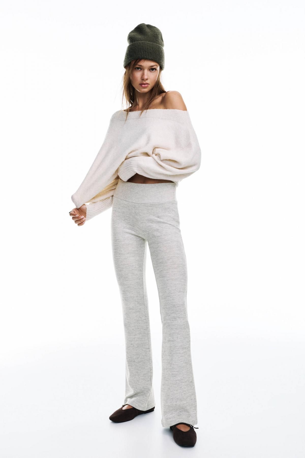 풀앤베어 소프트터치 플레어 니트 팬츠 3670/317 PALE MARL - 상세 이미지 3