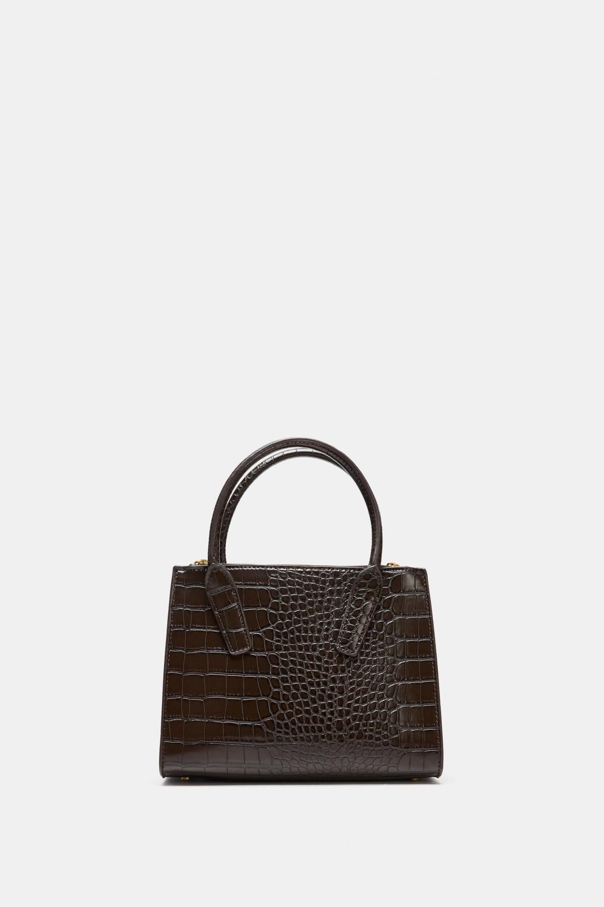 자라 크로커 엠보 미니 크로스 토트 시티백 6720/610 BROWN - 메인 이미지