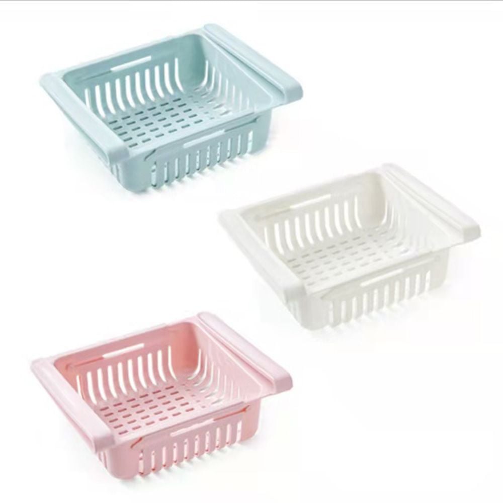 파스텔 거치식 냉장고 정리 레이 클립 용기 핑크 - 상품 이미지