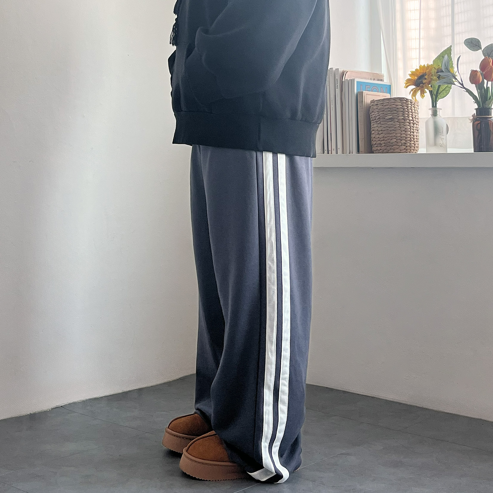 키작녀 와이드팬츠 여성기모바지 - 상세 이미지 5