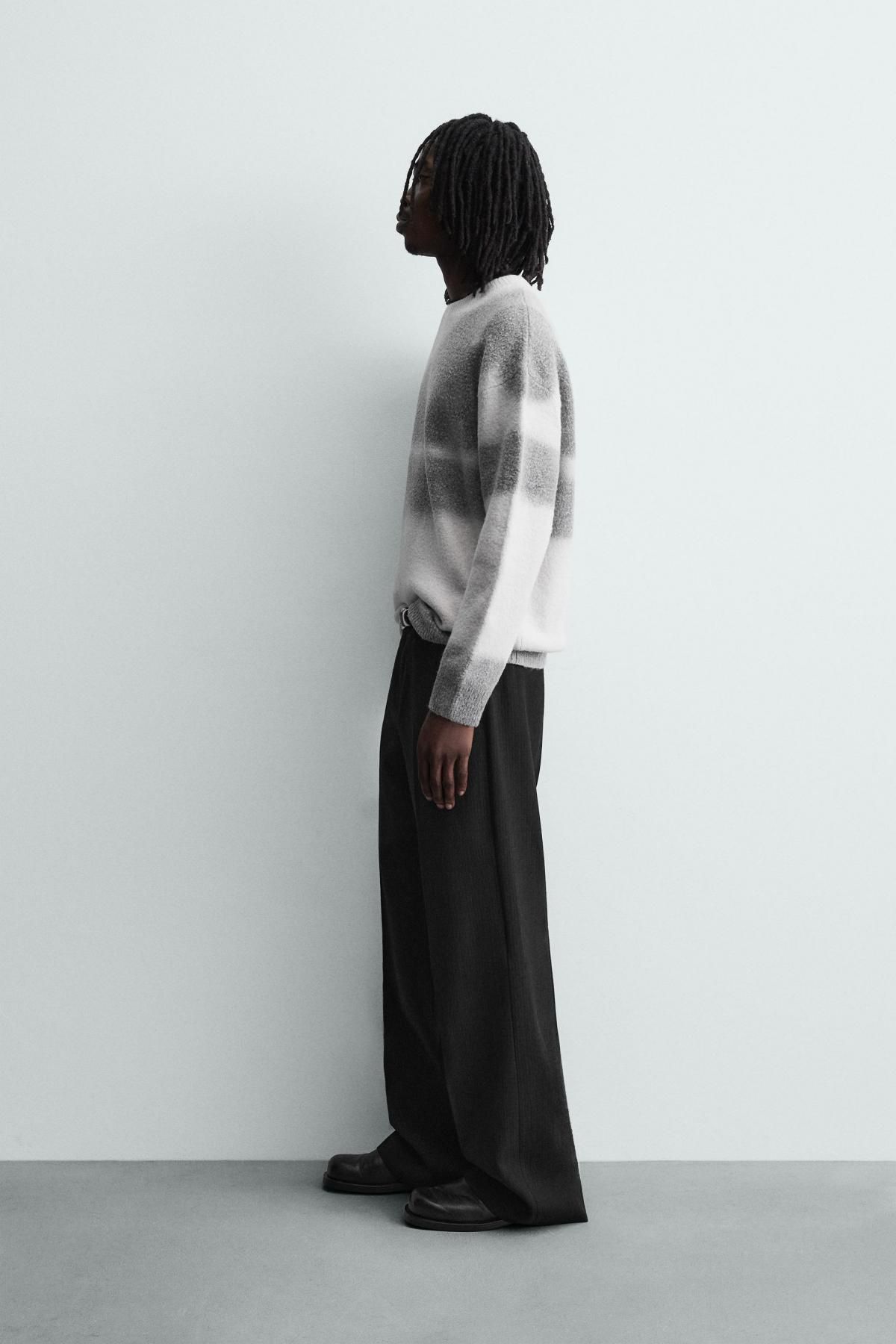 자라 스프레이 이펙트 라운드 니트 스웨터 3284/339 OYSTER-WHITE - 상세 이미지 5
