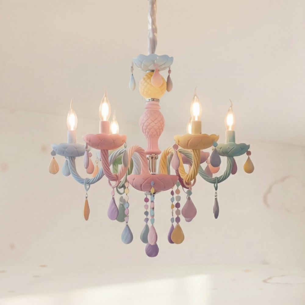 비비드 샹들리에 5등 560 키즈 아이방 마카롱 파스텔 공주방 감성 포인트조명