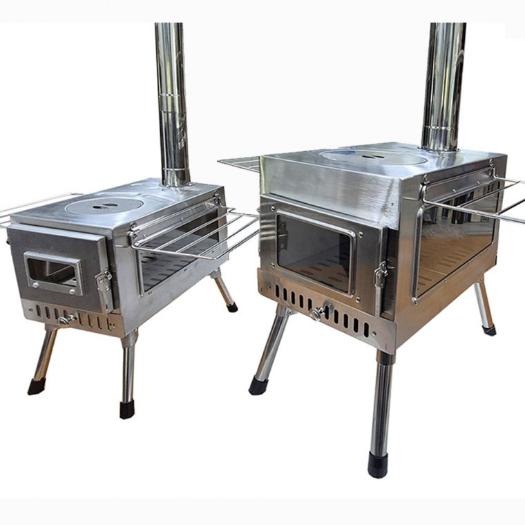 캠플스토브 대형 2면불보기창 스텐 화목난로 460 캠핑난로 화목 460x270 캠프플라이