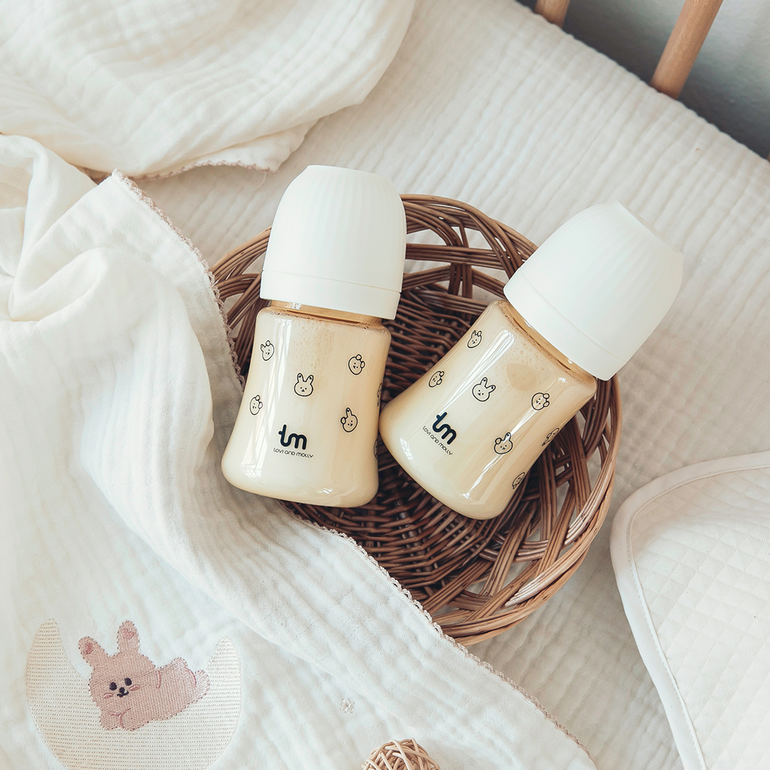 2+2 토비앤몰리 X 돗투돗 PPSU 아기 배앓이 방지 젖병 (젖꼭지 미포함) 180ml, 돗바니 화이트, 4개 - 상세 이미지 4