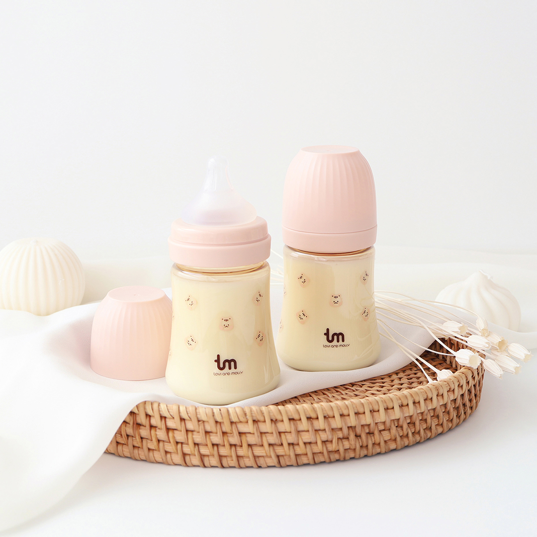 2+2 토비앤몰리 X 돗투돗 PPSU 아기 배앓이 방지 젖병 (젖꼭지 미포함) 180ml, 돗람이 핑크, 4개 - 상세 이미지 2