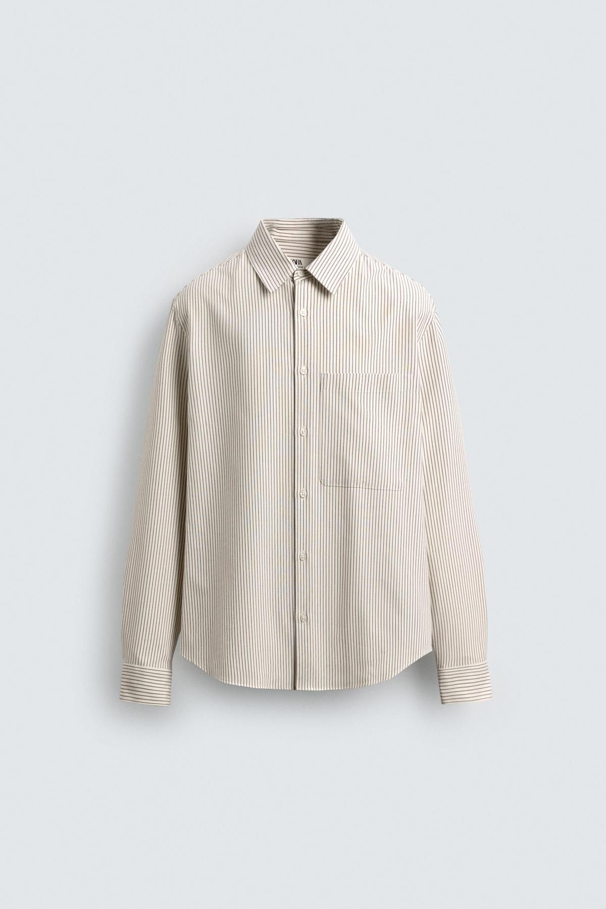 자라 스트라이프 텍스처 옥스포드 긴팔 셔츠 9566/230 WHITE / GREY - 상품 이미지