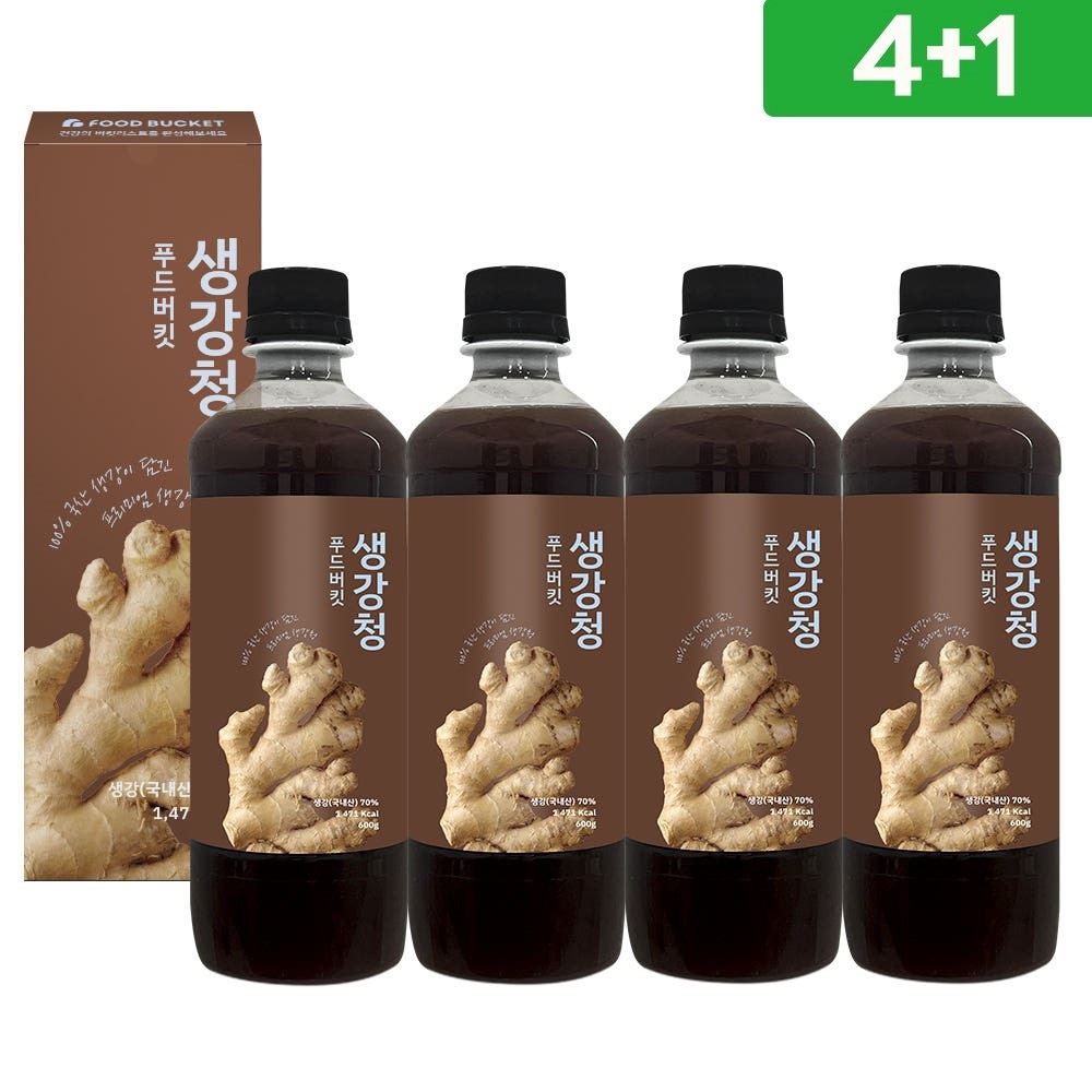 푸드버킷 유기농원당 생강청 생강차 생강진액 600g, 5개 - 상품 이미지