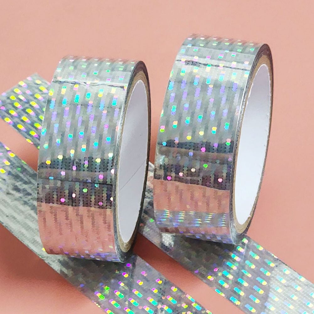 레이저 실버 테이프 15mm 도트 - 상품 이미지