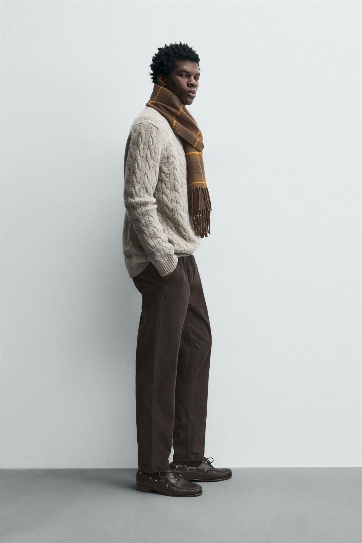 자라 스키니핏 코튼 혼방 치노 팬츠 6786/370 BROWN - 상세 이미지 4