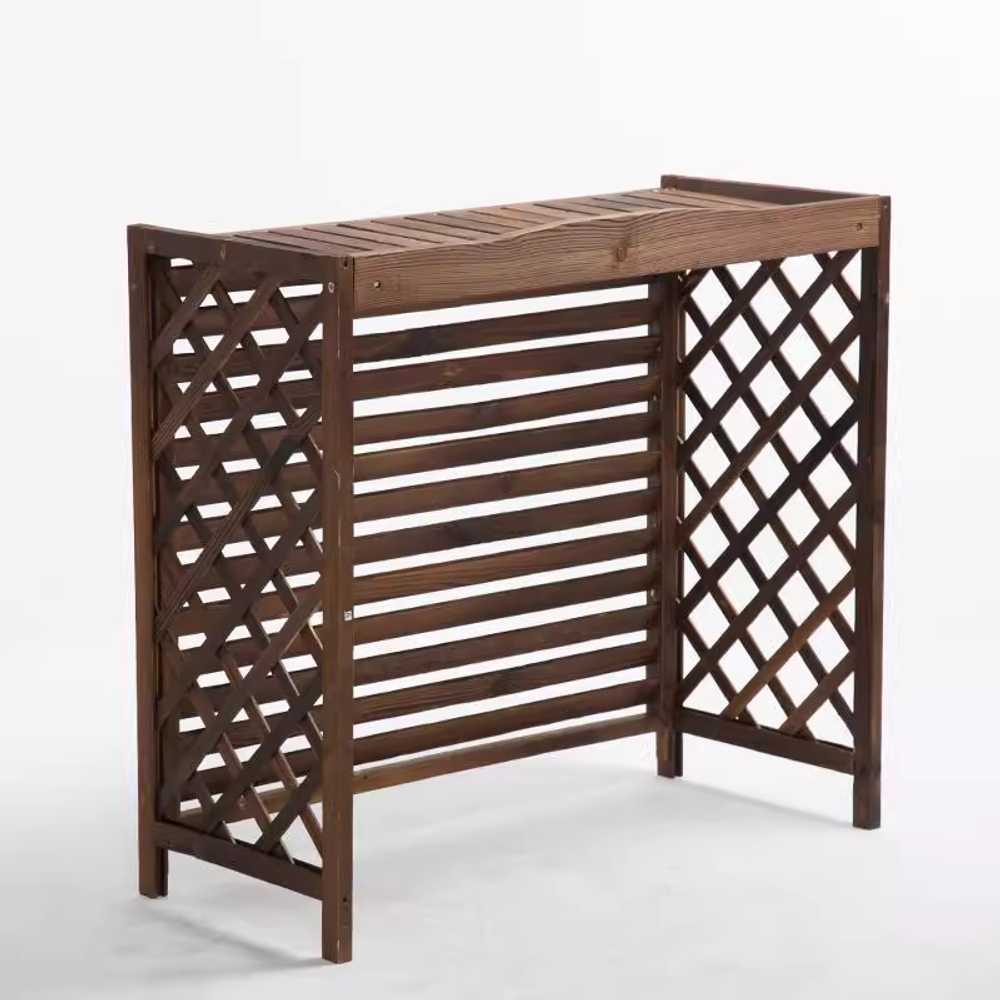 원목 에어컨 실외기 커버 울타리 야외 차광막 가림막 30x72x81cm - 상품 이미지