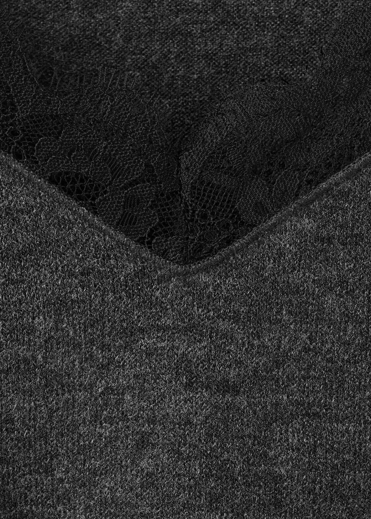 망고 브이넥 레이스 디테일 긴팔 티셔츠 27021540 GRIS MEDIO VIGORE 이미지 8