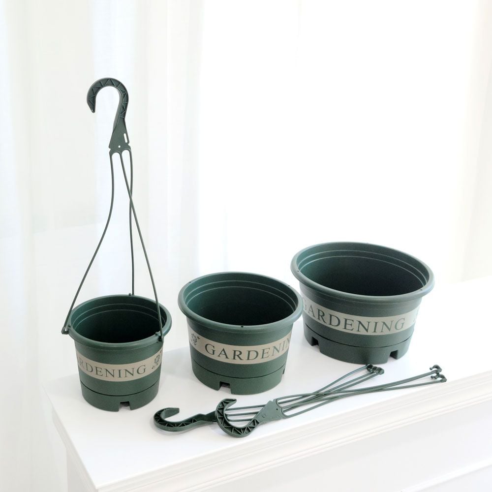 가드닝 행잉 포트화분 그린색 3호 24x14cm - 상품 이미지